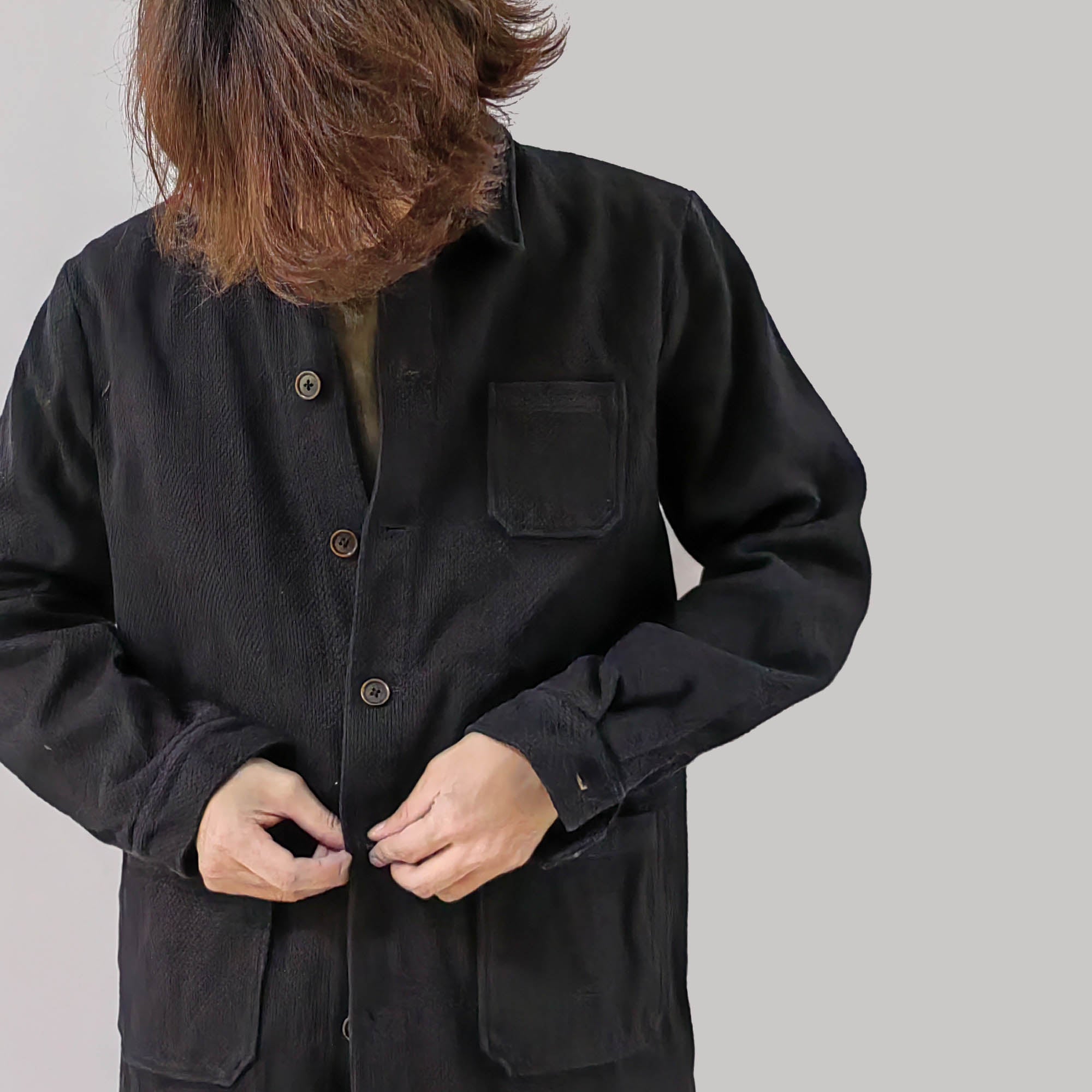 Sashiko Cotton jacket Indigo retro French jacket sashiko jacket