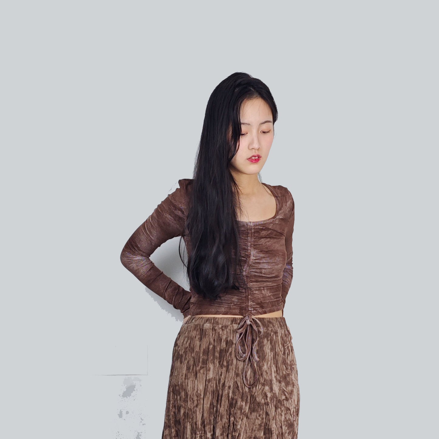 Velvet skirt Tie dye motif Brown velvet pleated skirt A line velvet skirt velour pleated skirt comfy velvet skirt brown skirt