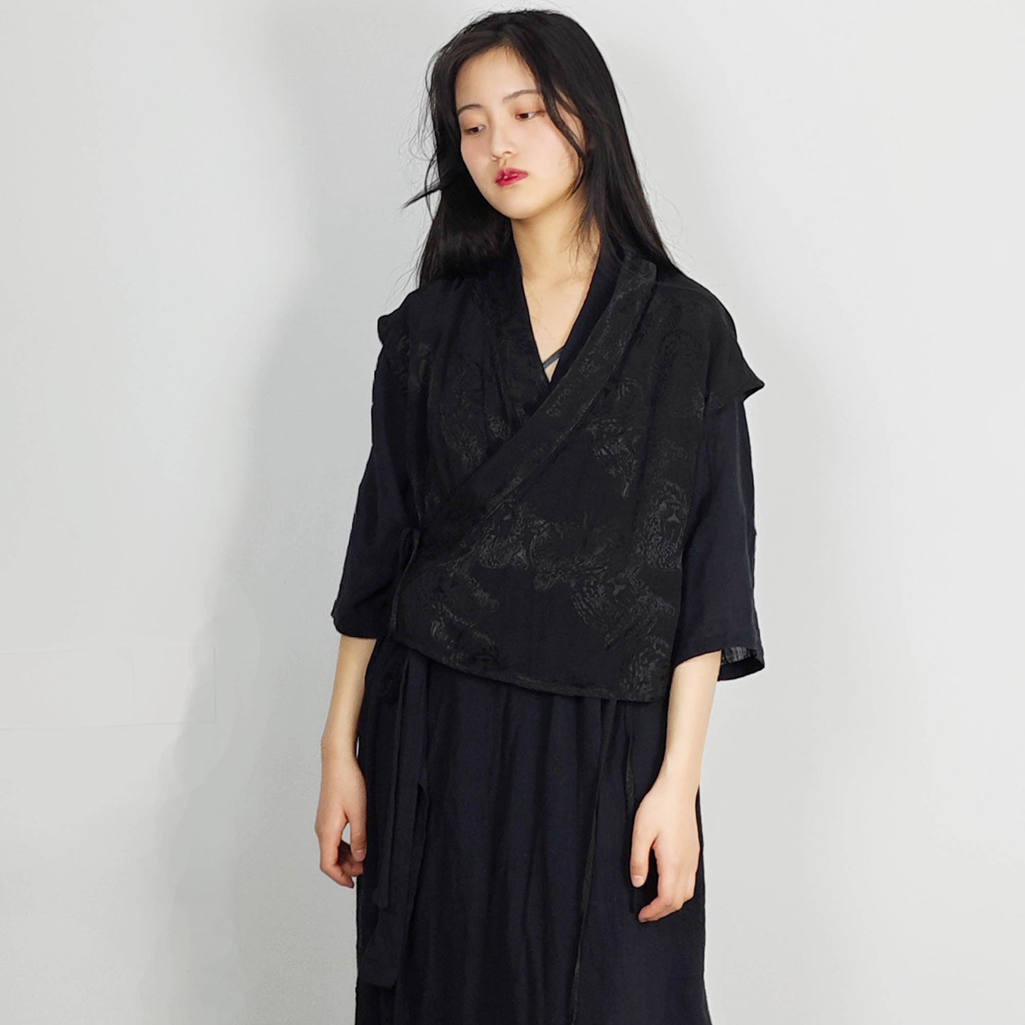 Hanfu vest cross front hanfu top sleeveless top hanfu sleeveless black hanfu crop top hanfu style Chinese style hanfu