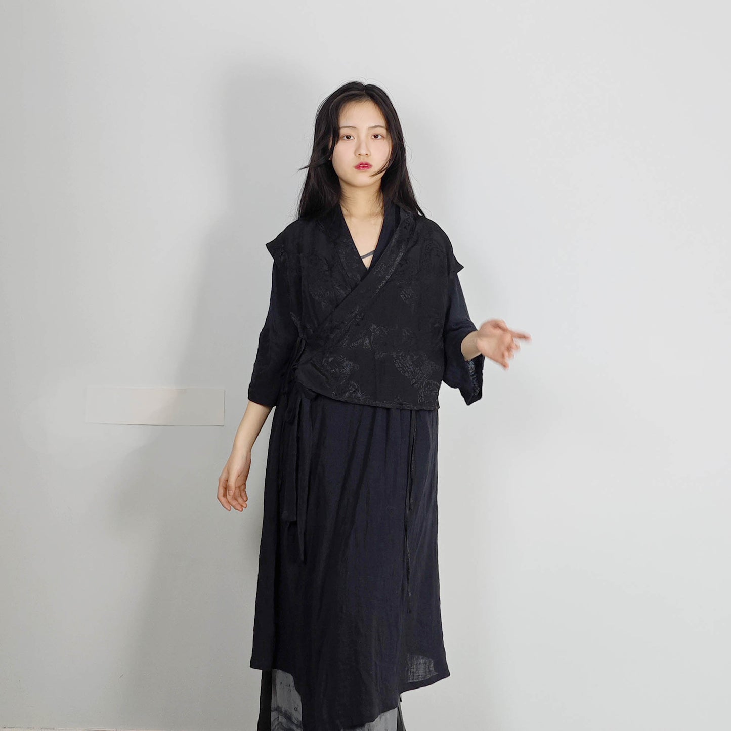 Hanfu vest cross front hanfu top sleeveless top hanfu sleeveless black hanfu crop top hanfu style Chinese style hanfu