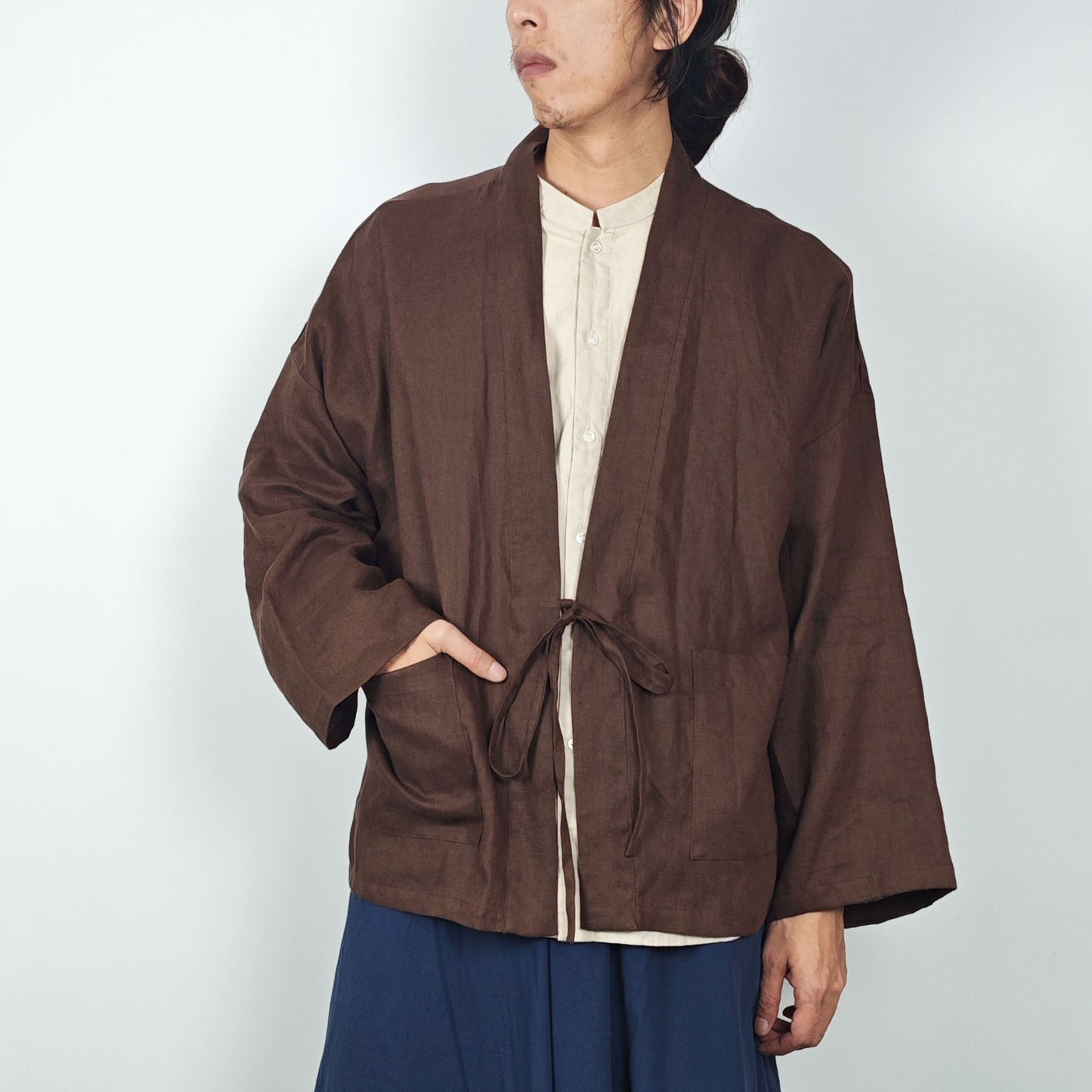 Linen Kimono Top Linen Noragi Top Unisex Linen Kimono jacket Kimono shirt Japanese Kimono cardigan  Linen Hanfu Top Hanfu Jacket Linen Hanfu