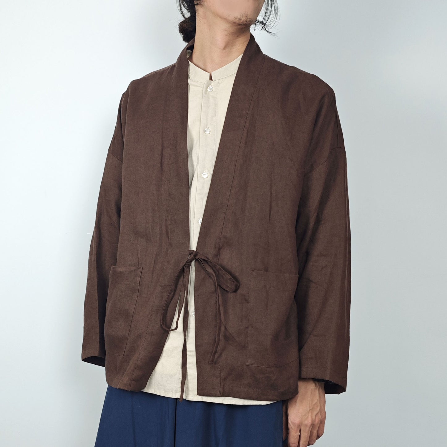 Linen Kimono Top Linen Noragi Top Unisex Linen Kimono jacket Kimono shirt Japanese Kimono cardigan  Linen Hanfu Top Hanfu Jacket Linen Hanfu