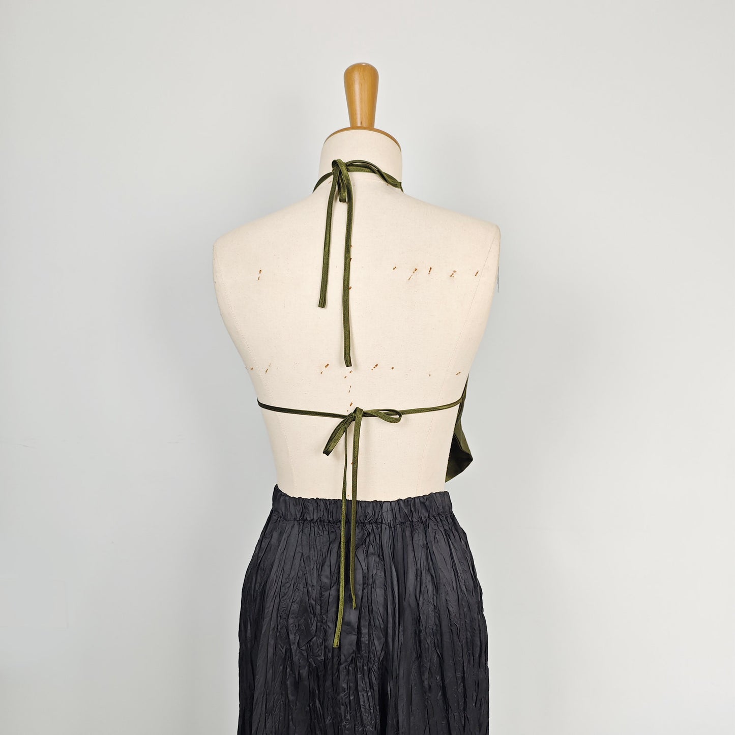 Chinese hanfu inner camisole with draw string Oriental Style Black and geen traditional Chinese camisole  Neza Studio