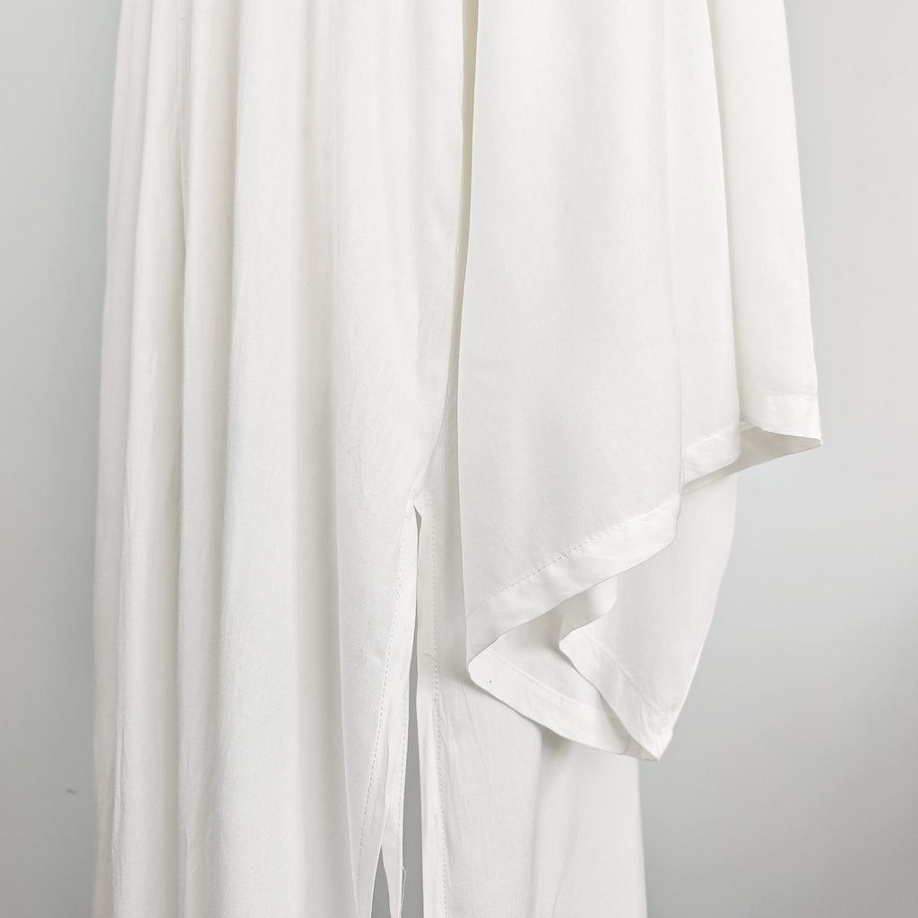 Neza Studio Chinese Inner Hanfu Top White Cotton Cross Front Hanfu Wide Sleeves rayon fabric hanfu dress drape well rayon hanfu