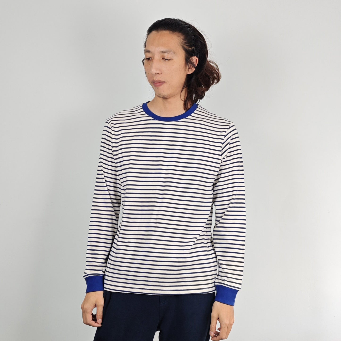 Retro style Striped long sleeves T shirt sailor T shirt regular fit striped jersey top sailor top