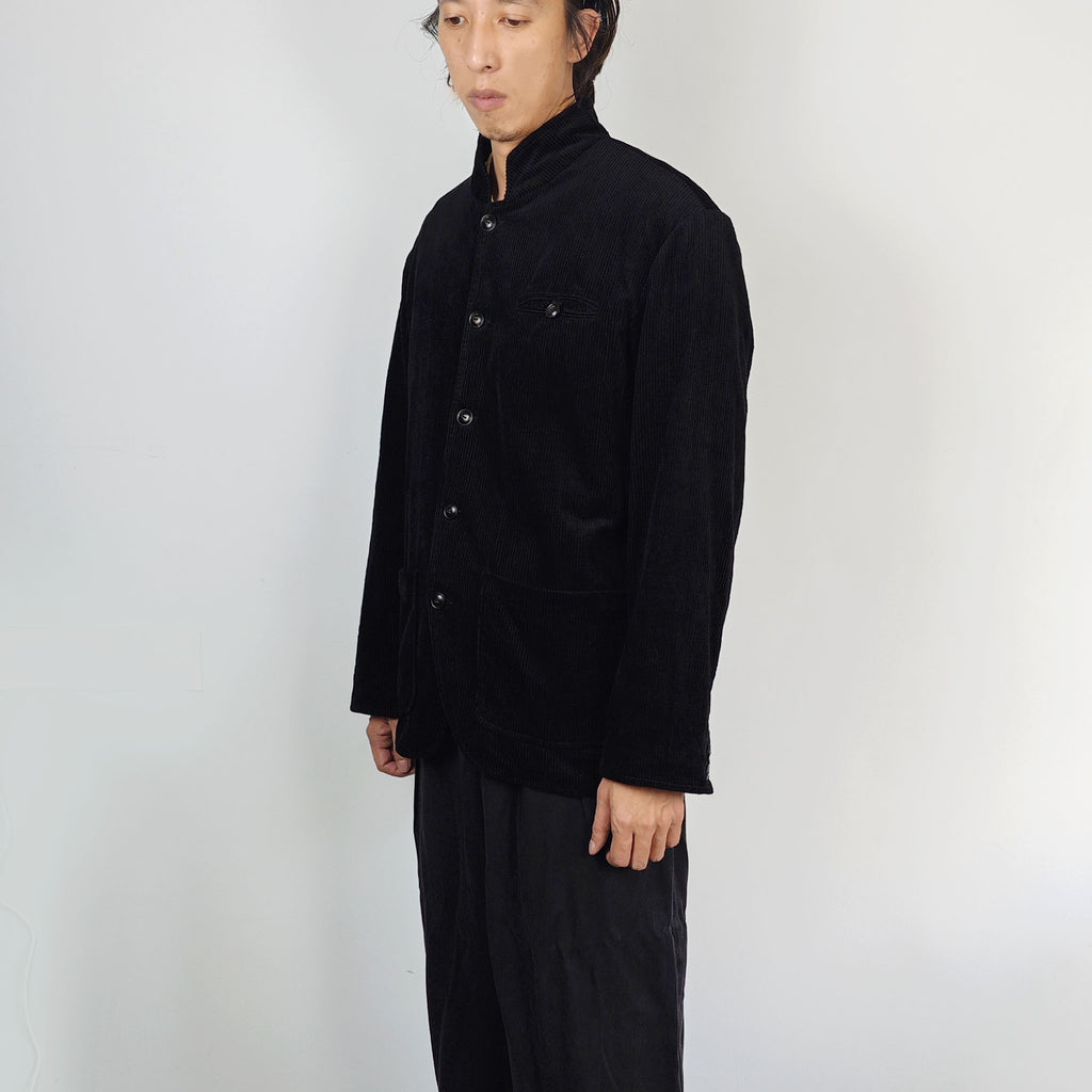 Retro French Work Jacket Thick Japanese Sashiko Fabric Unisex Tailored Jacket corduroy Black Jacket Tailor made Fitted Jacket Workwear