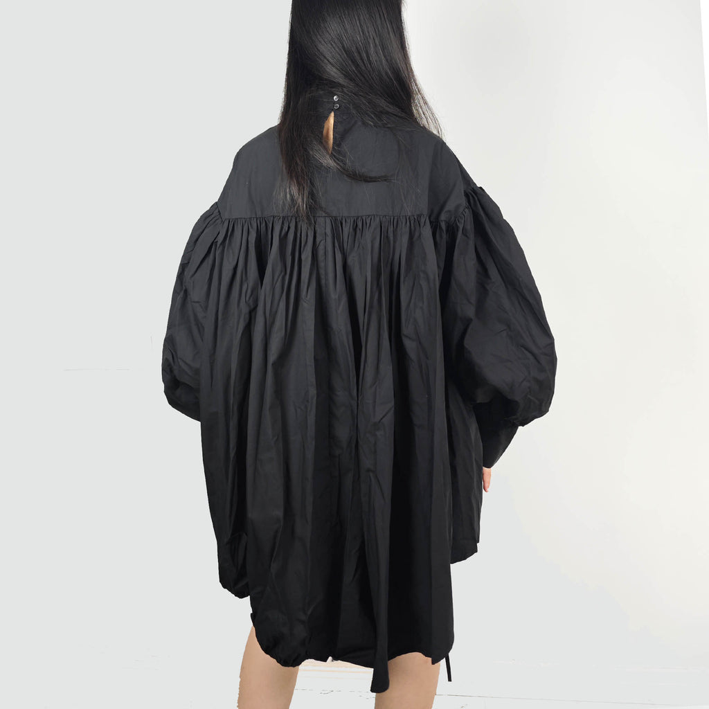Large Volume cotton shirt with drawstring bubble sleeves cotton shirt extra large volume shirt lattern sleeves blouse over size shirt