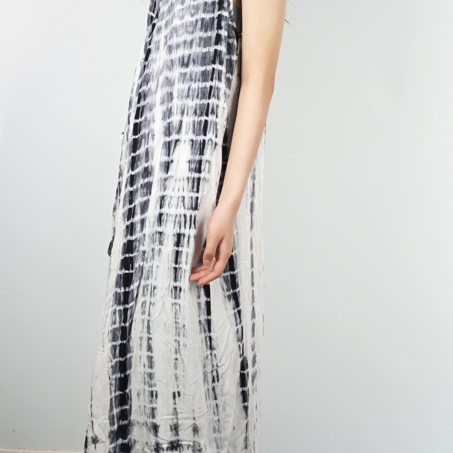 Tie dye Rayon sleeveless top long hanfu style top without sleeves tie dye dress tie dye blouse tie dye hanfu top