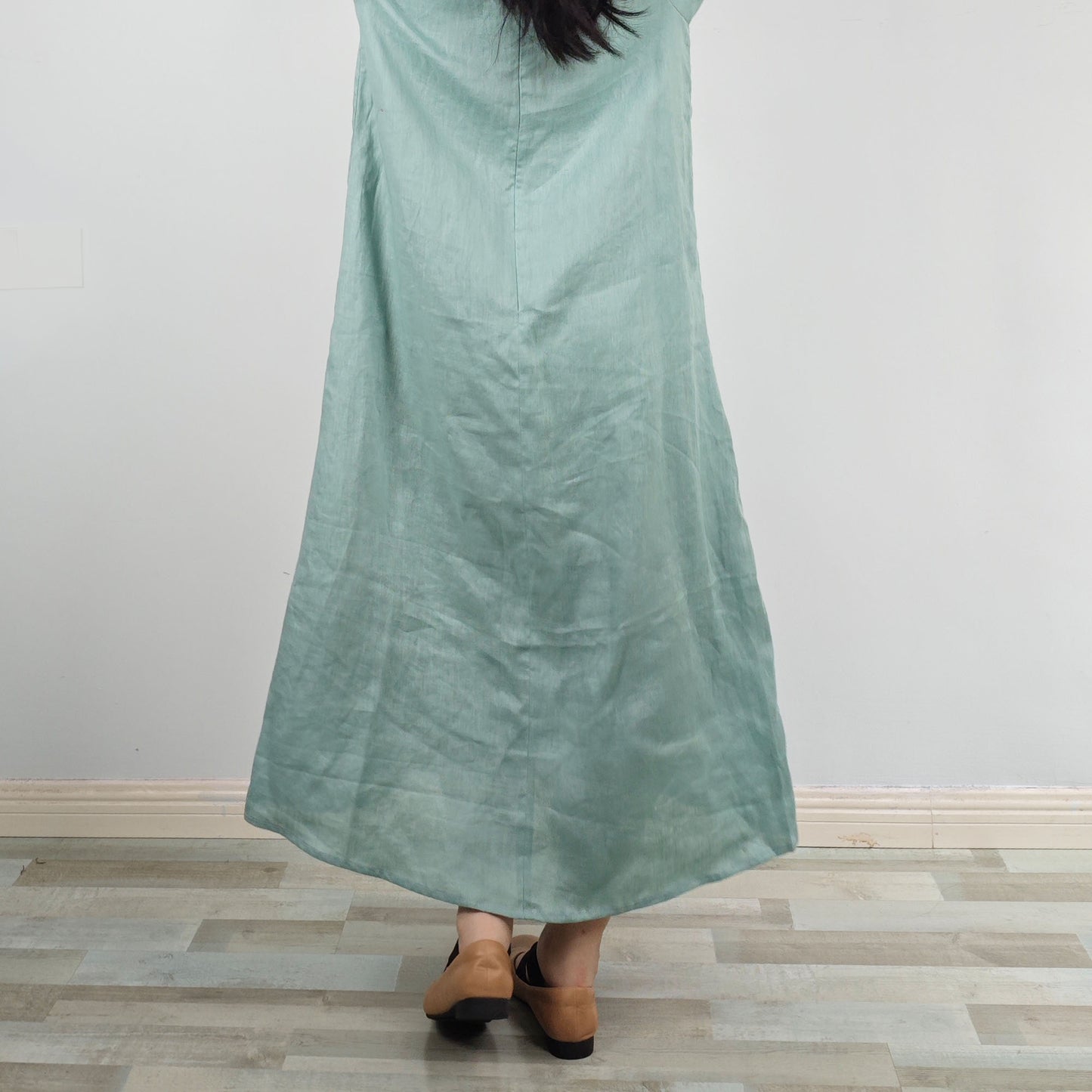 Mint Green Linen dress Chinese style dress Linen dress women's linen dress loose fit Qipao dress modified Qipao dress Mint Green dress