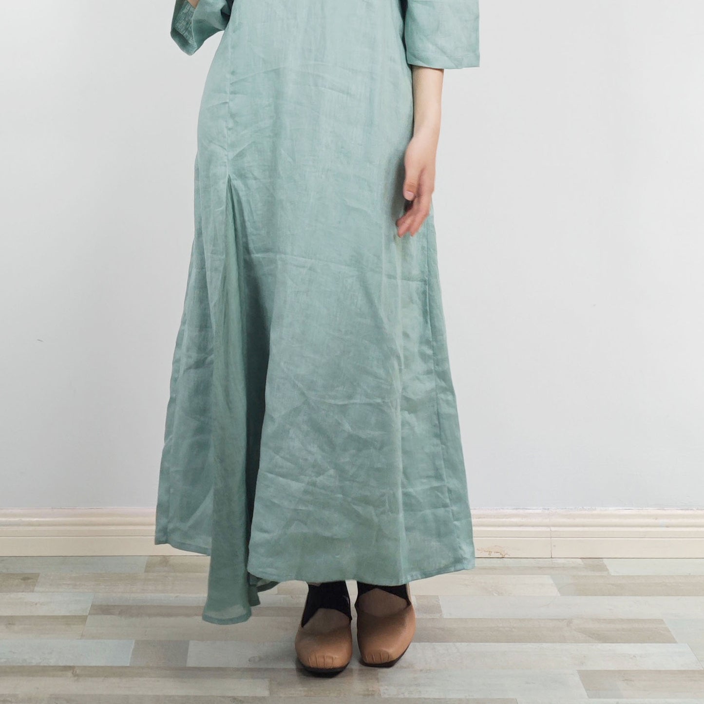 Mint Green Linen dress Chinese style dress Linen dress women's linen dress loose fit Qipao dress modified Qipao dress Mint Green dress