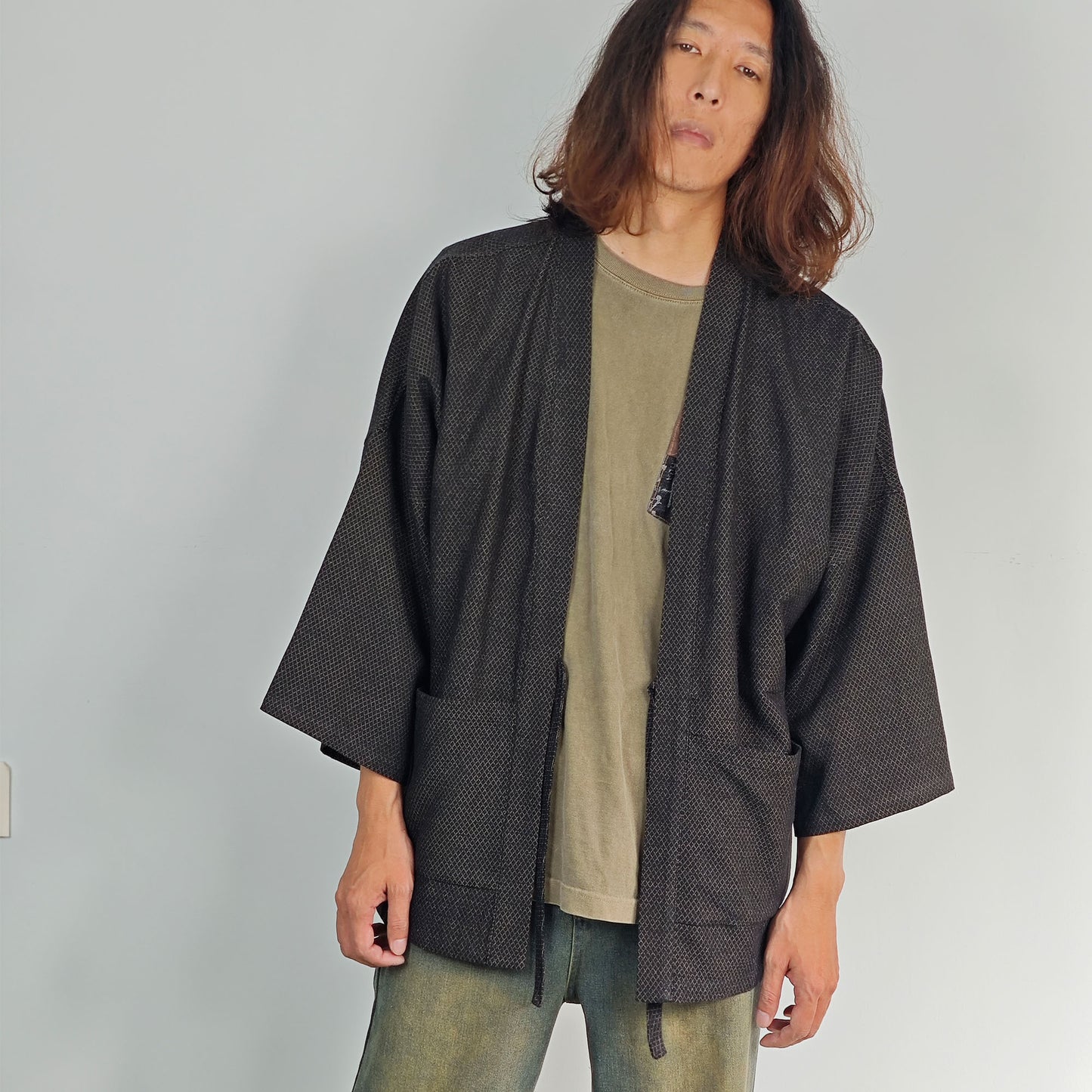 Kimono top Kimono jacket dark brown kimono top Japanese Kimono jacket for men spring kimono shirt kimono