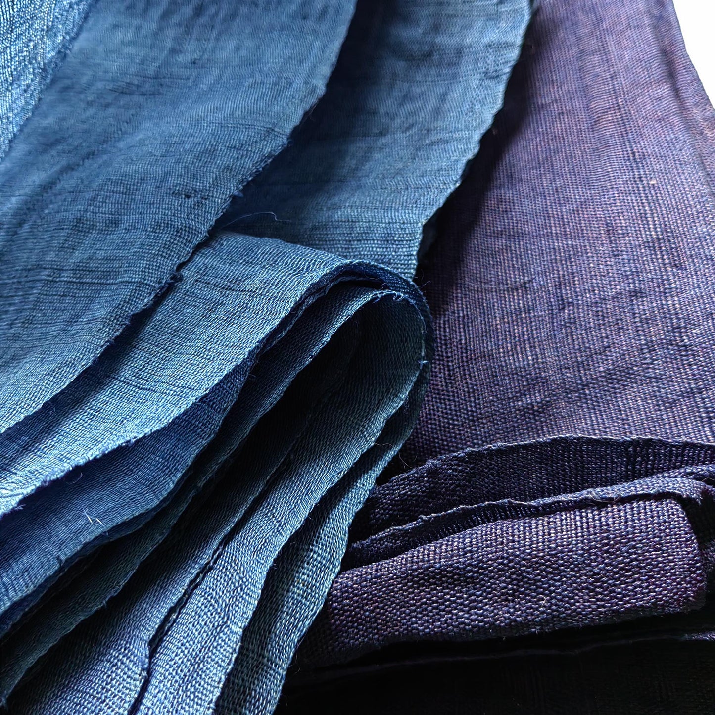 Hand woven hemp fabric Natural Indigo dyeing hemp sheet 4 colors available