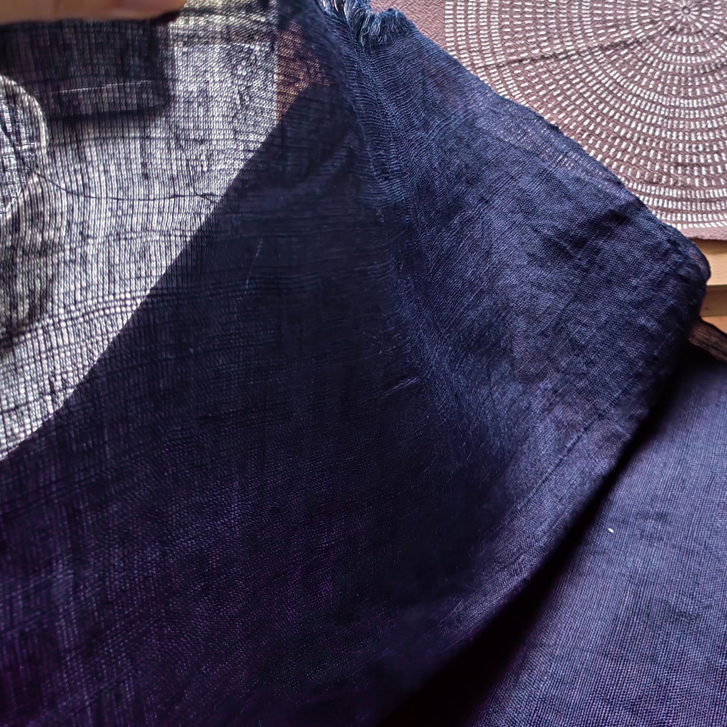 Hand woven hemp fabric Natural Indigo dyeing hemp sheet 4 colors available