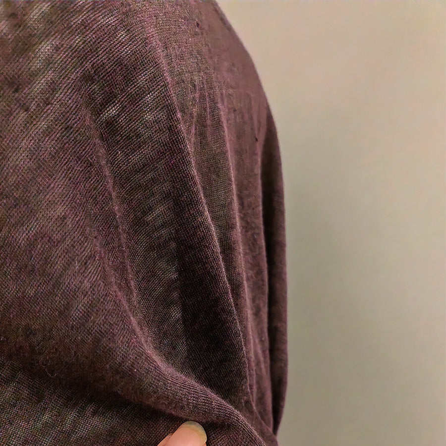 Linen Jersey hoodie top burgundy color extra long sleeves hoodie