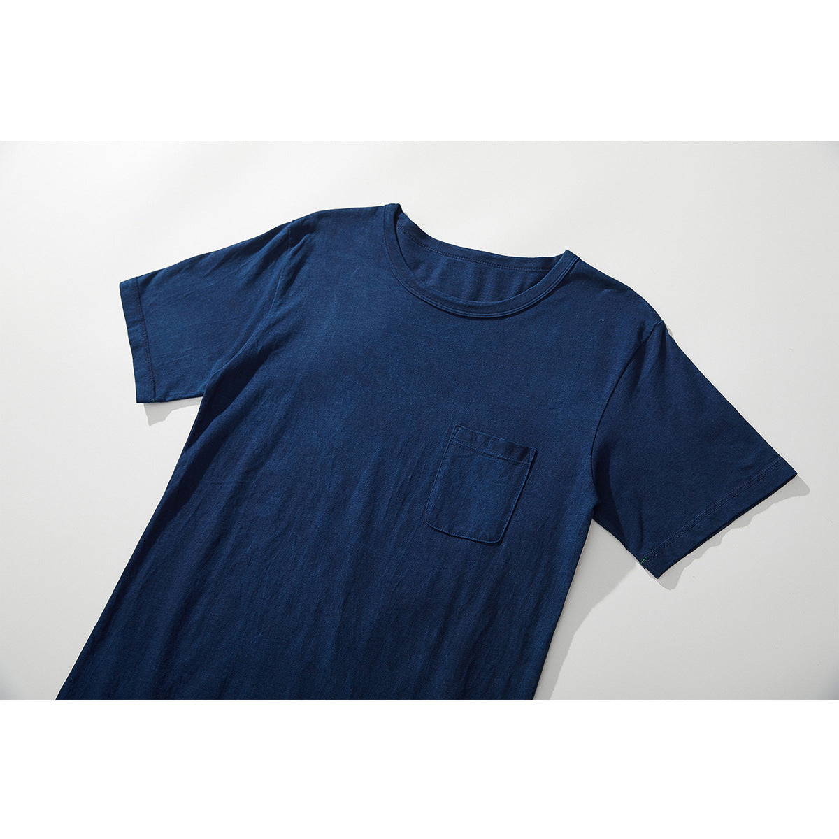 Neza Studio Indigo T-shirt Navy Blue Hand Dye Tee Blue Plant Dye Cotton T-shirt Unisex Fitted Tee Soft Cotton T shirt