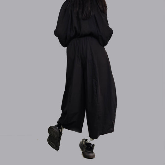 Cotton bud shape pants black cotton pants black cotton loose fit pants