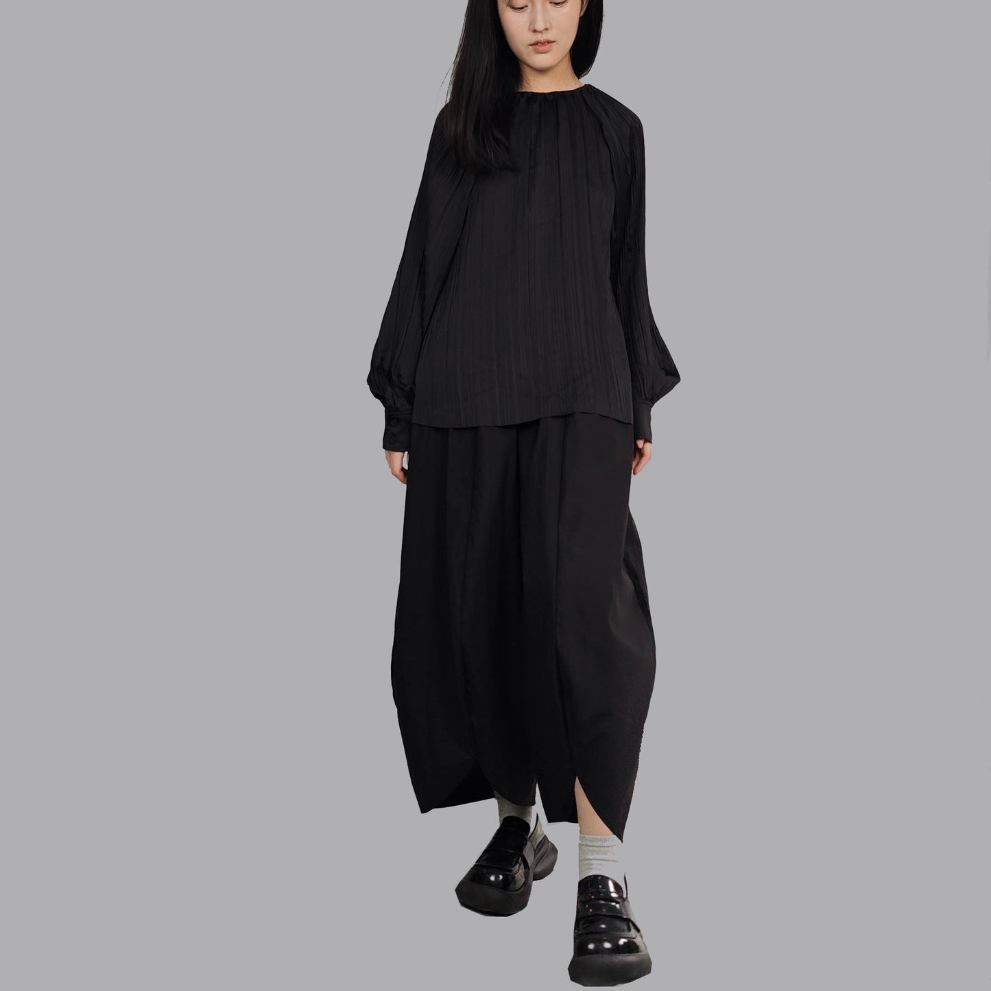 Cotton bud shape pants black cotton pants black cotton loose fit pants