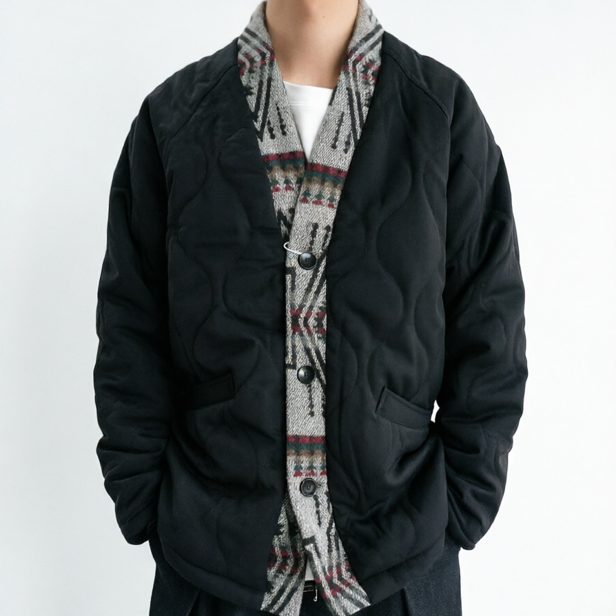 Padded Kimono jacket reversible jacket