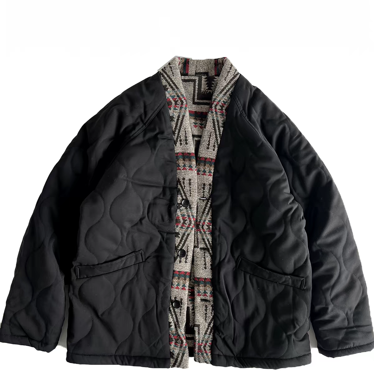Padded Kimono jacket reversible jacket