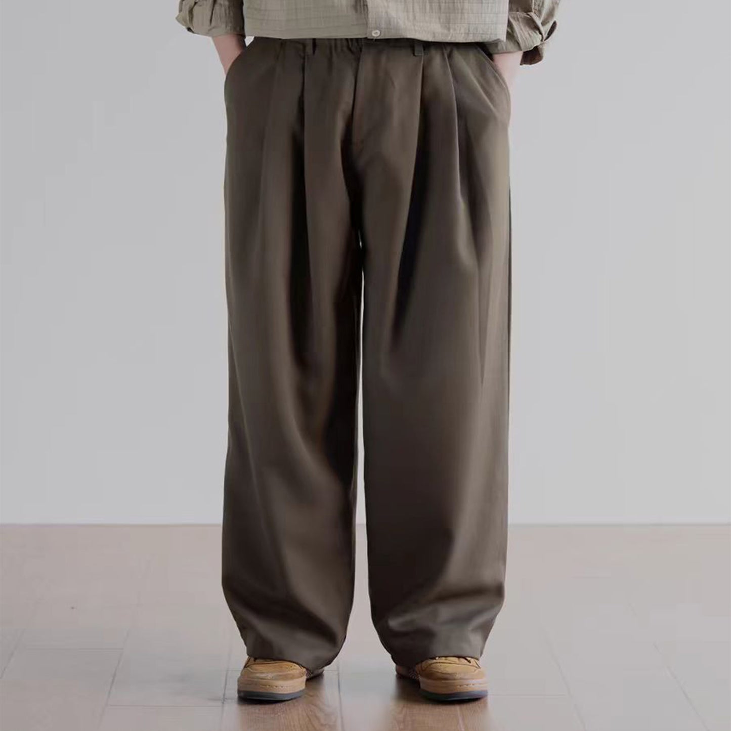Unisex Loose fit pants elastic band waist wide leg loose fit pants
