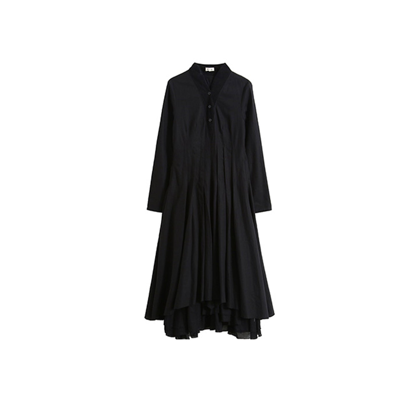 Retro style long dress linen cotton dress long sleeves layered dress