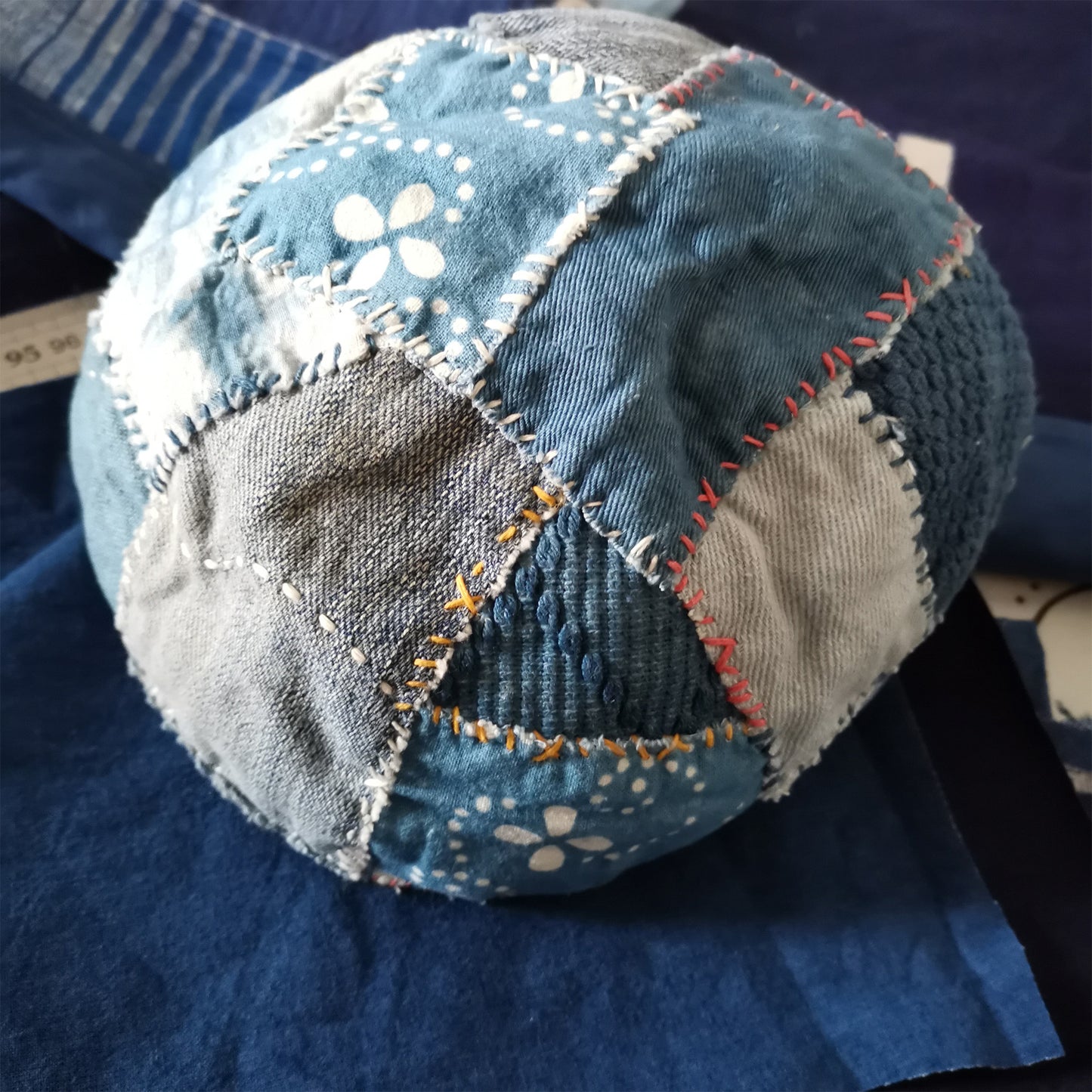 Neza Studio Boro Indigo Blue Cap Japanese Sashiko Patchwork Fabric Soft Newspaper Boy Cap Baseball Cap Retro Hat Boro Hat