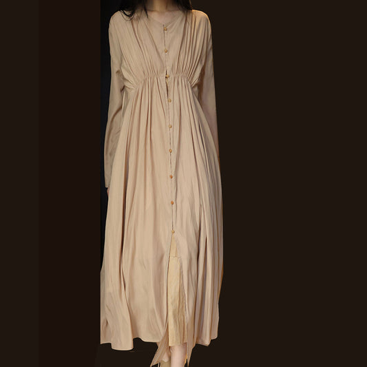 Long sleeves open cardigan top Tencel top layer dress