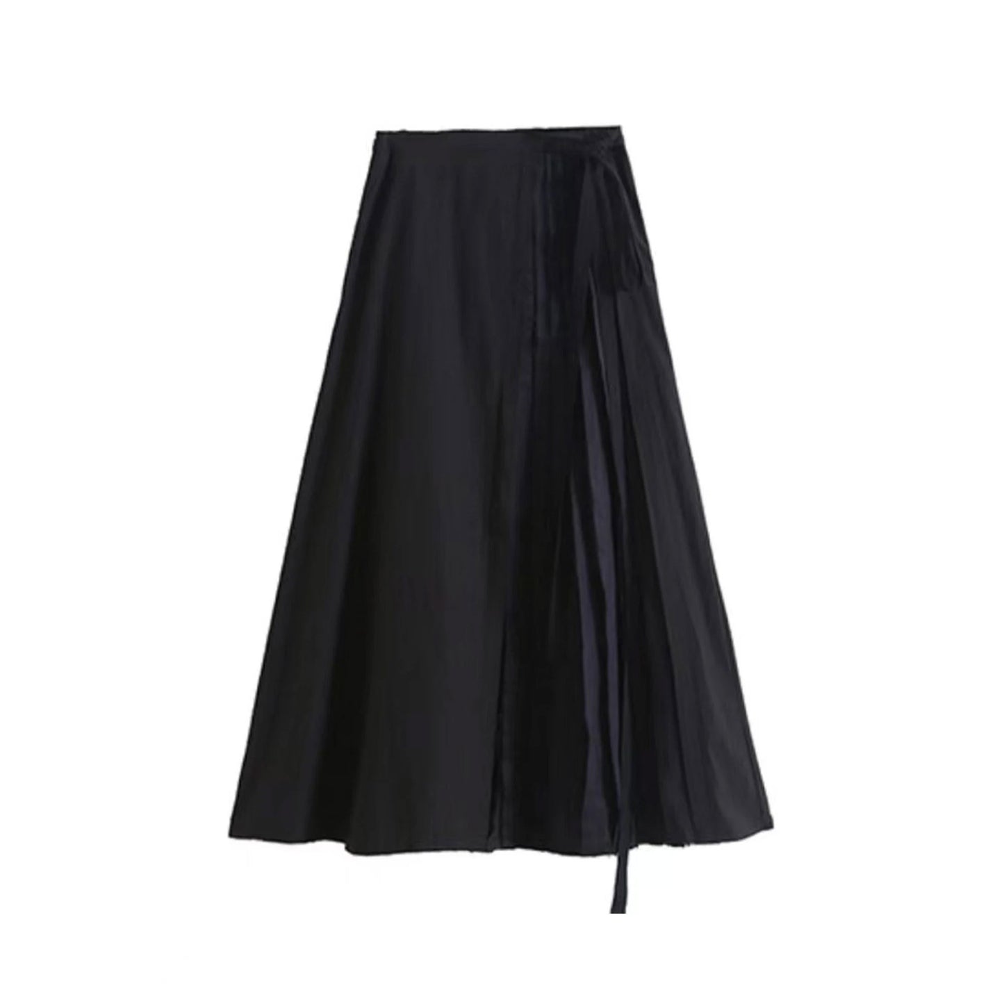 Linen skirt raw edges maxi skirt creased linen skirt with rough pleats