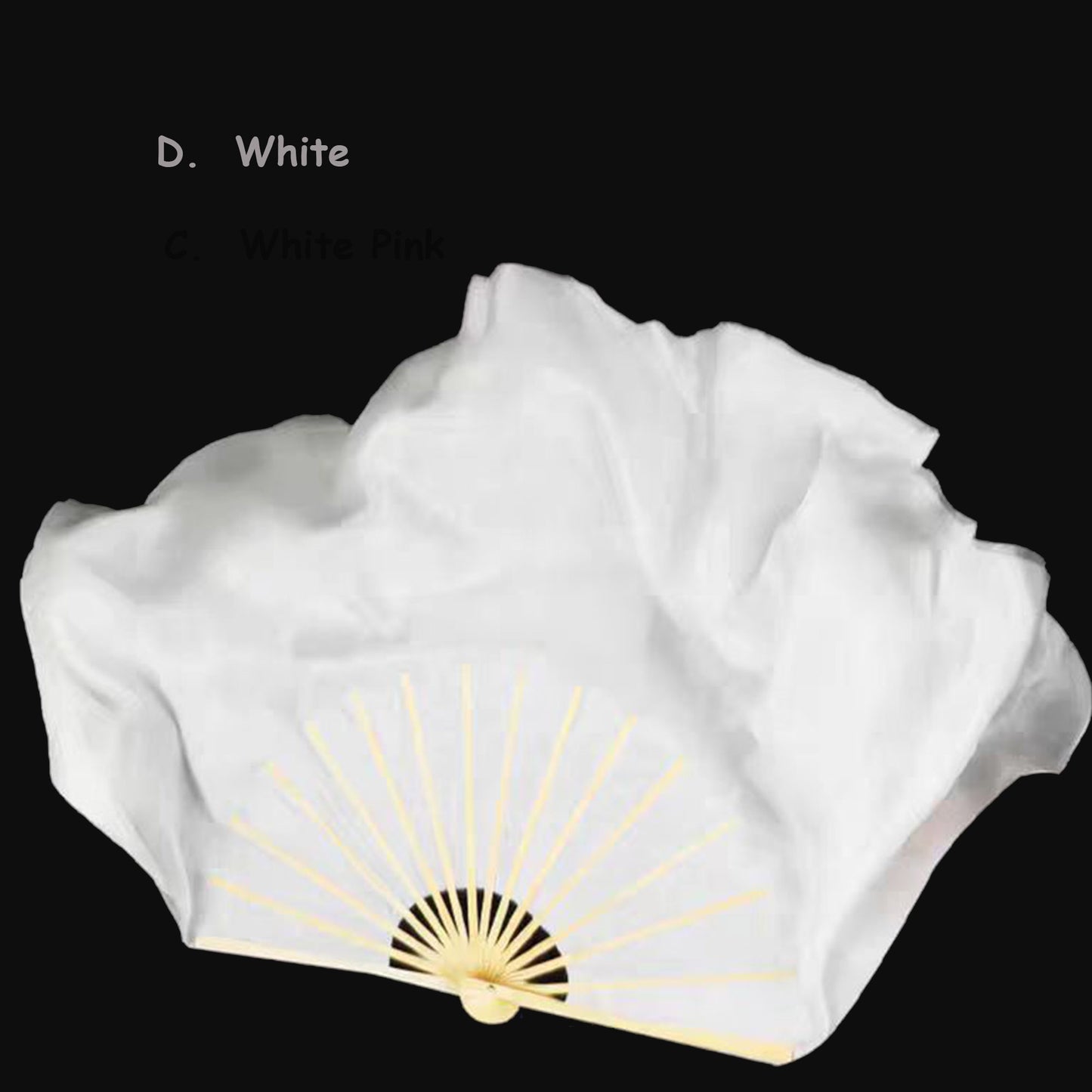 Silk dancing fan real silk fan dancing fan different colors and different sizes