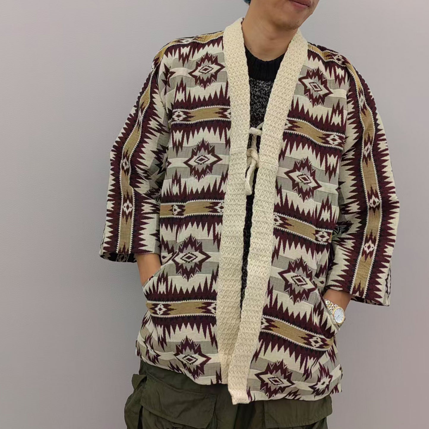 Men's kimono Indiana motif kimono coat kimono jacket winter kimono coat retro style kimono jacket