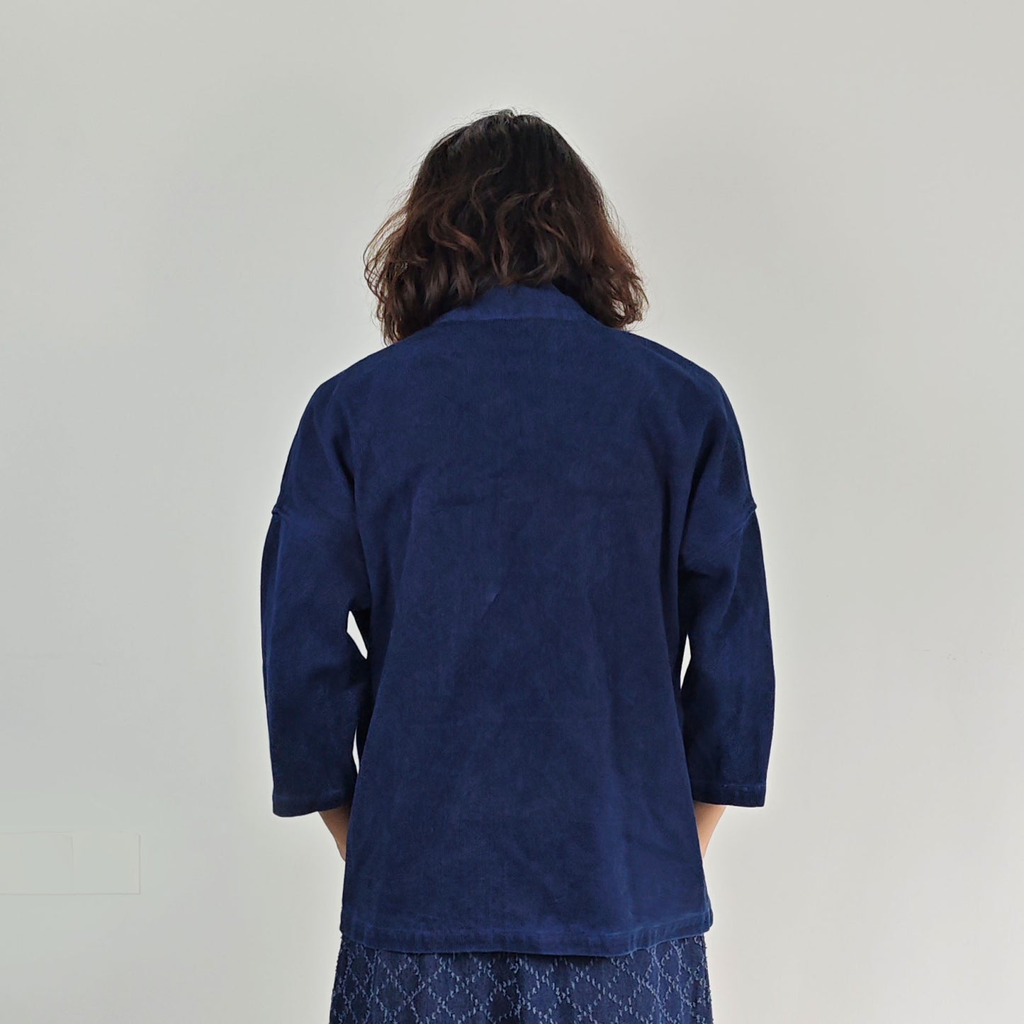 Indigo kimono plant dyed indigo kimono jacket 3/4 sleeves kimono jacket woad dyed kimono