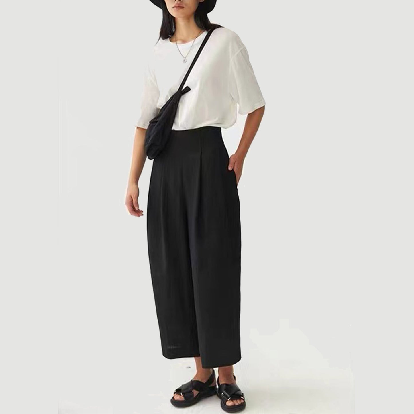 Linen Pants  peg-top pants Fitted waist linen peg top pants custom size available