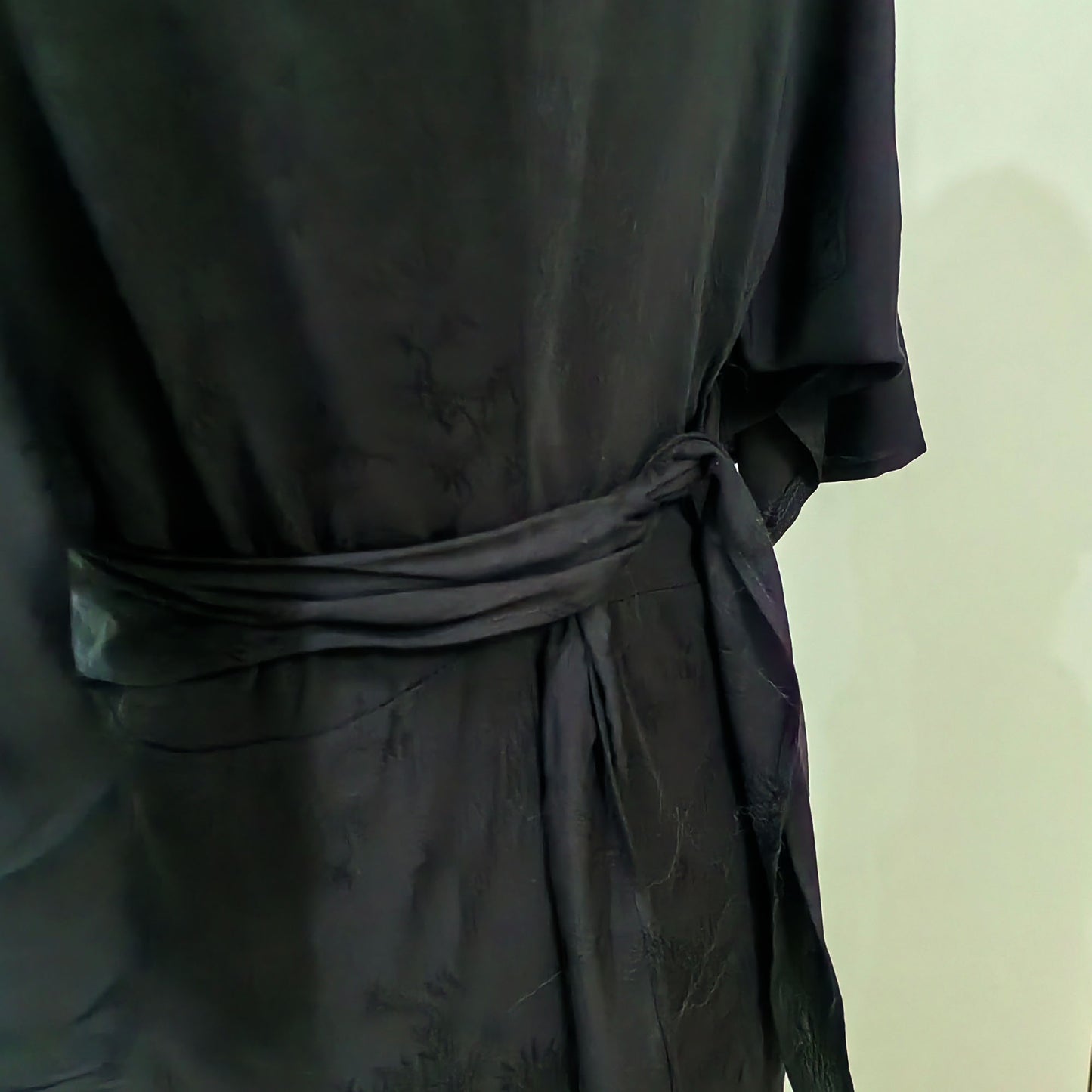 Rayon dress wrap dress extra length front cross wrap up dress