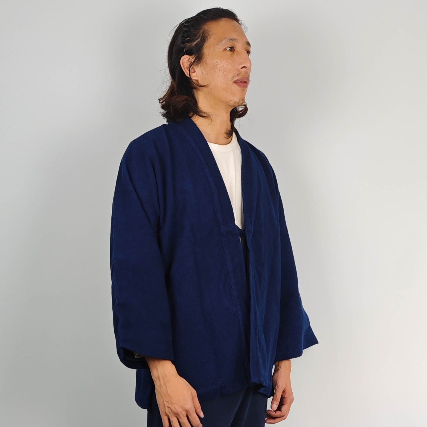 Neza Studio Kendo Jacket Japanese Kendo Jacket Indigo Sashiko Noragi Cotton Blue Coat sashiko hanten jacket sashiko indigo kimono sashiko