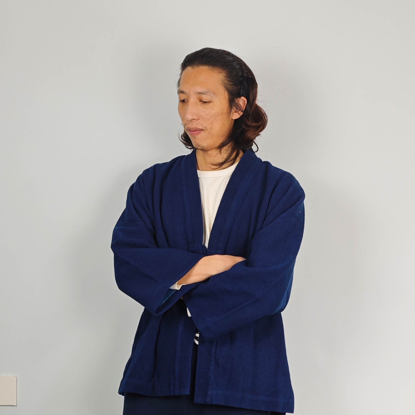 Neza Studio Kendo Jacket Japanese Kendo Jacket Indigo Sashiko Noragi Cotton Blue Coat sashiko hanten jacket sashiko indigo kimono sashiko