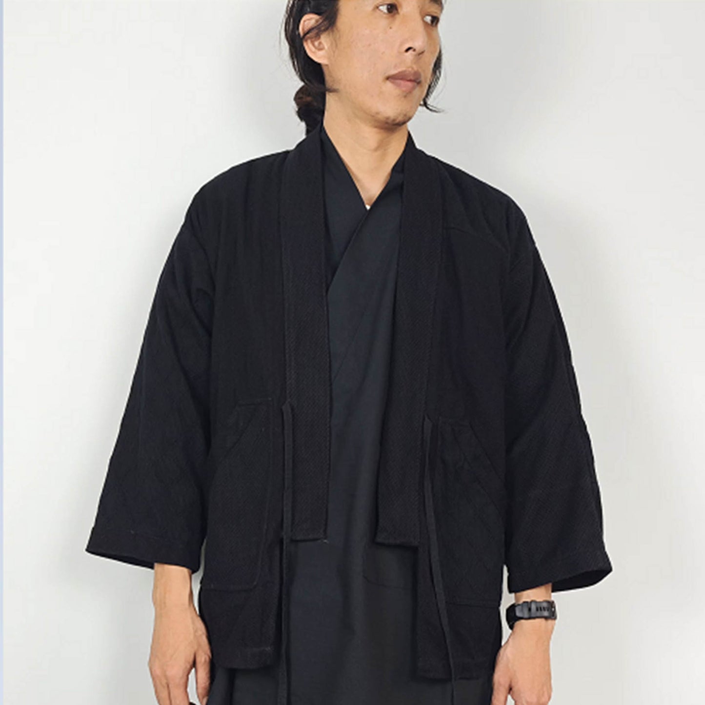 Neza Studio Noragi Jacket Japanese Jacket Kendogi Top Indigo Blue Jacket Sashiko Fabric CUSTOM MADE Kimono Jacket Japanese Clothing