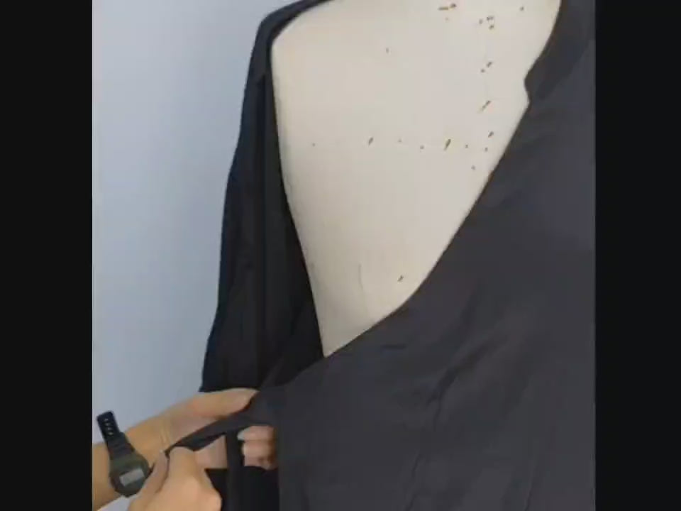 WU XIA style black dress v neck cross front lapel wrap dress Chinese Style modified hanfu black wrap dress