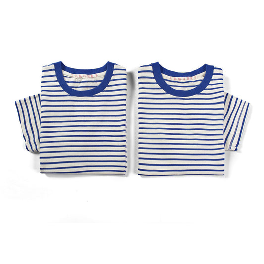 Sailor T shirt retro style blue striped sailor T shirts cotton striped T shirt 300g T shirt