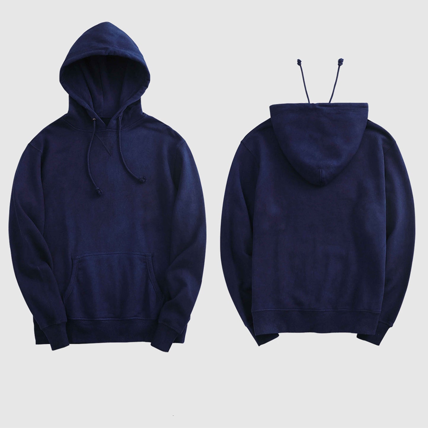 Neza Studio Indigo Navy Blue Hand Dye Pullover with Hoodie Soft Cotton Unisex  Jumper Sweater Shirt