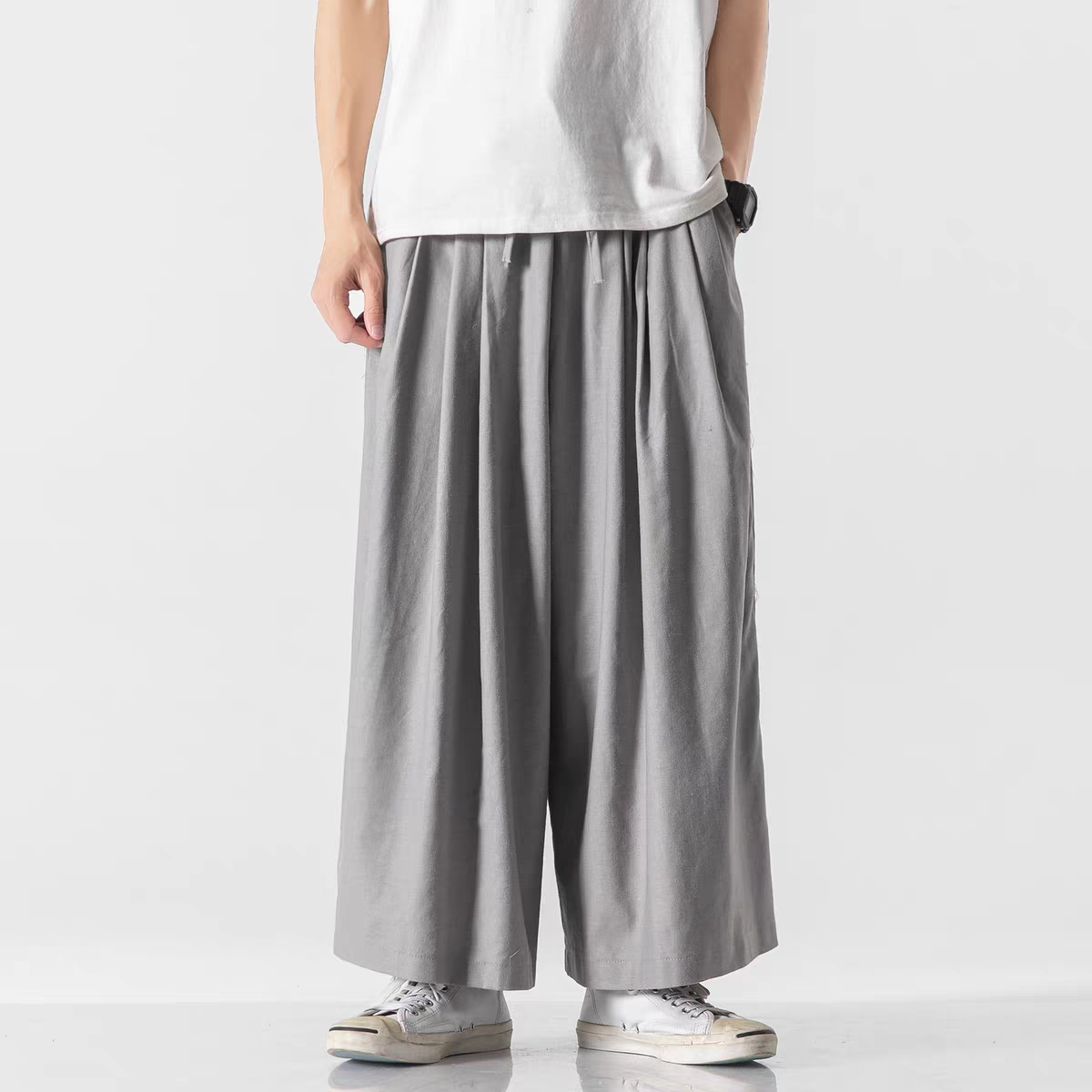 Linen cotton wide leg loose fit pants unisex