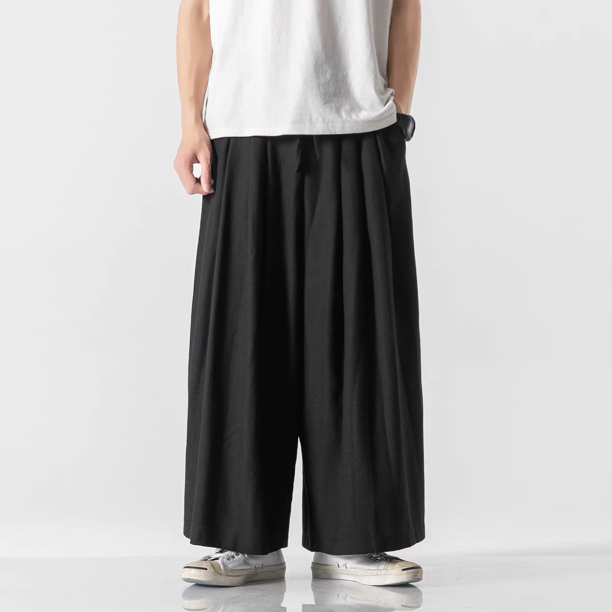Linen cotton wide leg loose fit pants unisex