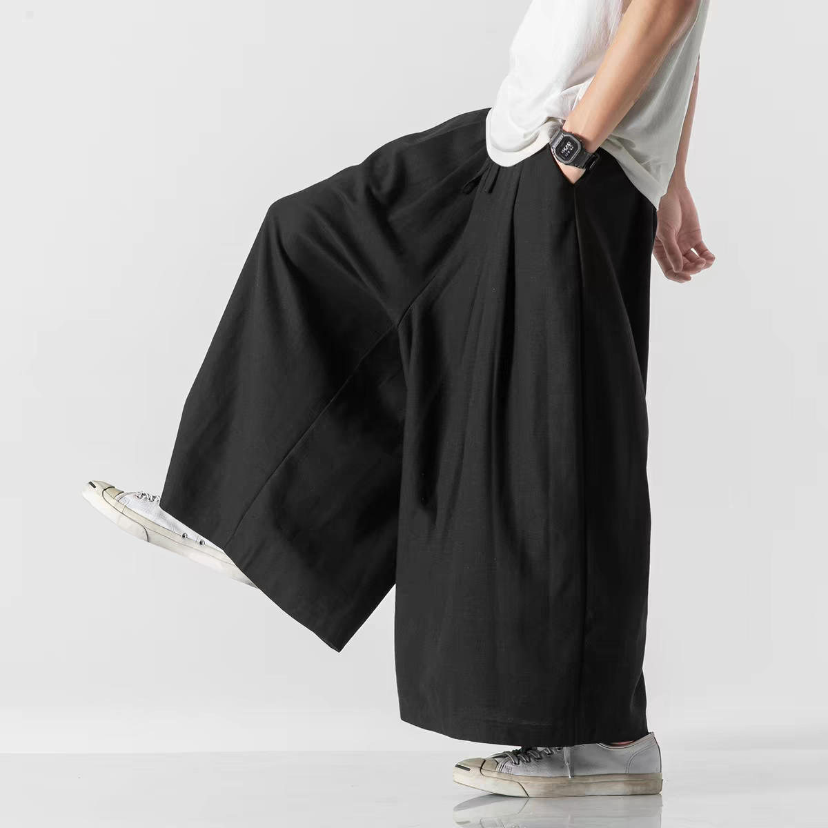 Linen cotton wide leg loose fit pants unisex