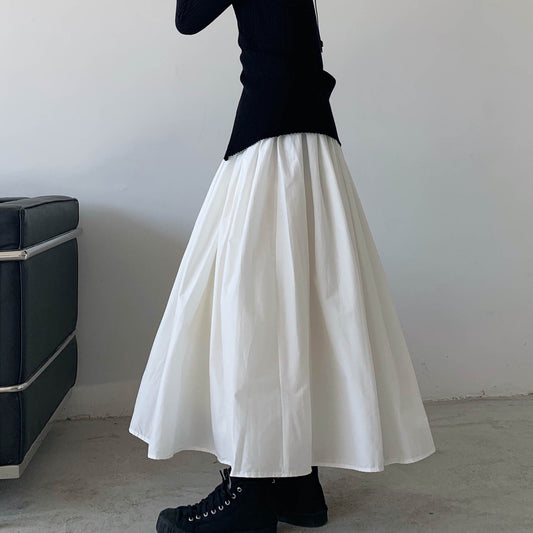 Puff cotton skirt 3 layers A line skirt Black and white colors