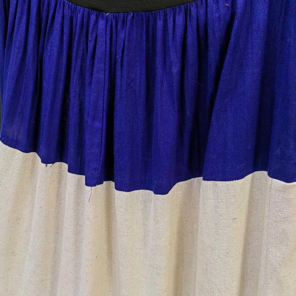 Yi skirt pleates skirt hand made pleated cotton skirt max length color block skirt